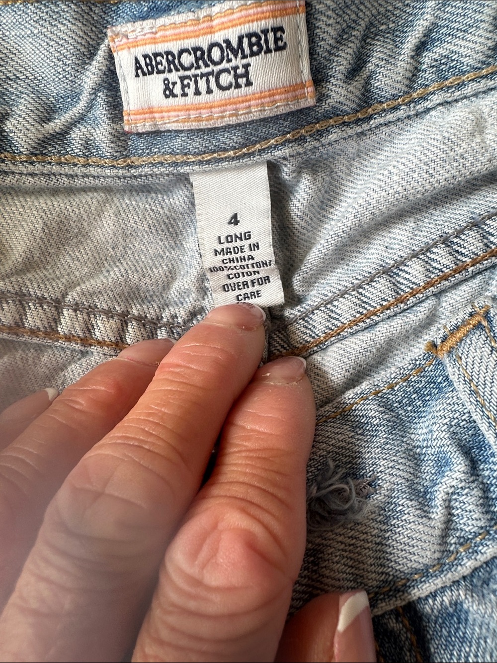 Abercrombie & Fitch Light Blue Denim Shorts with Faded Wash